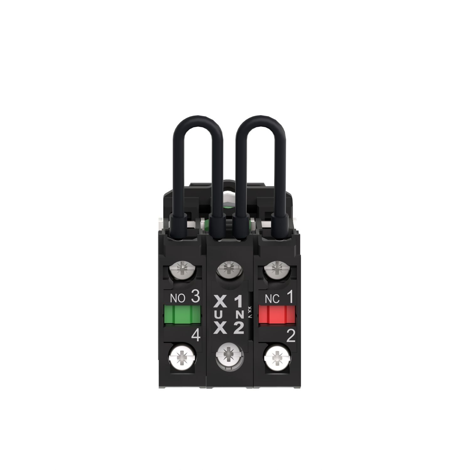 Picture of Push-to-test pilot light, Harmony XB5, plastic, green, universal LED, screw clamp terminals, 24V