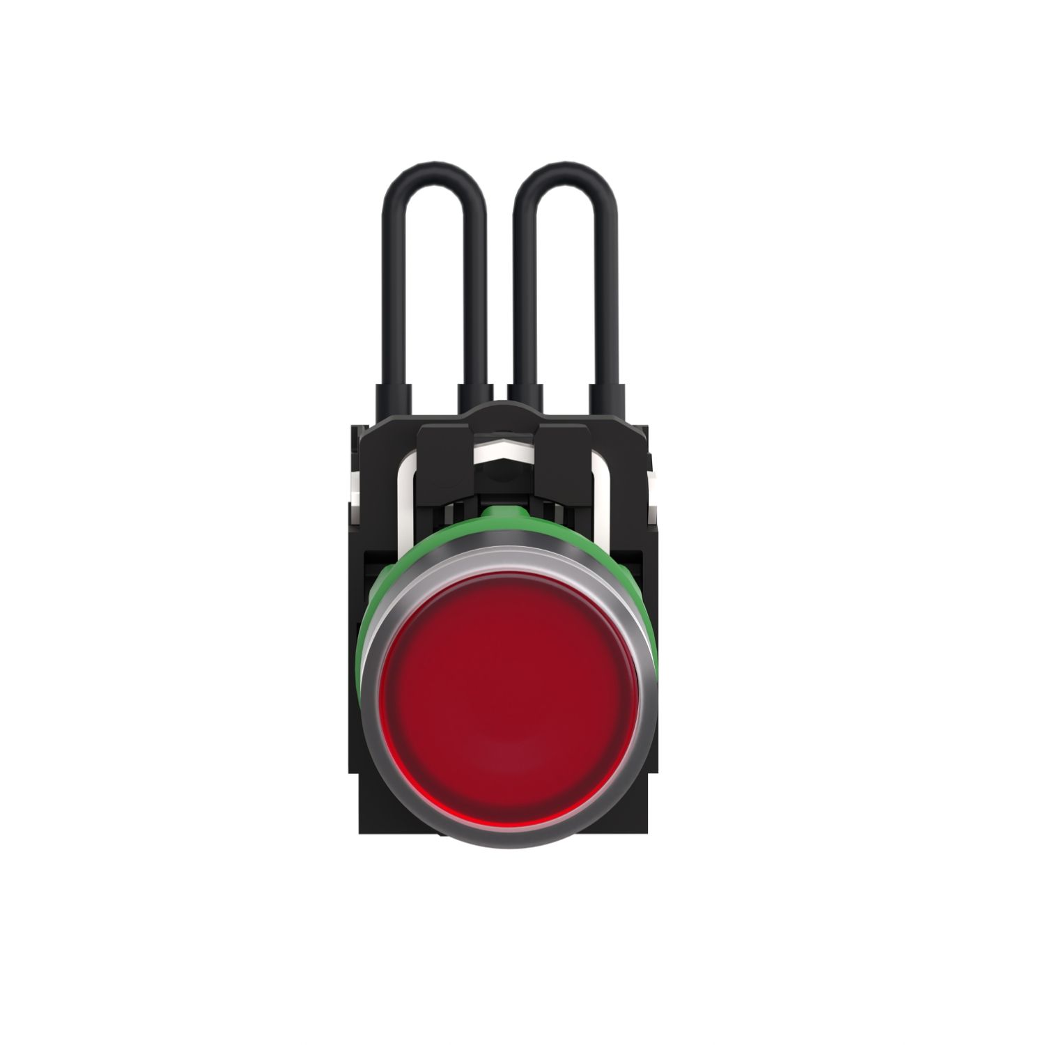 Picture of Push-to-test pilot light, Harmony XB5, plastic, red, universal LED, screw clamp terminals, 24V