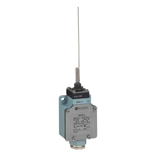 Picture of Limit switch, Limit switches XC Standard, XCKL, cats whisker, 1NC+1 NO, snap action, Cable gland