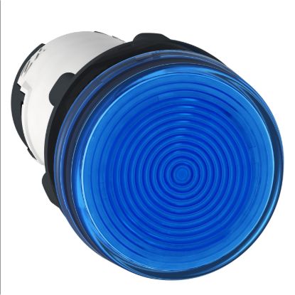 Picture of Monolithic pilot light, Harmony XB7, plastic, blue, 22mm, integral LED, 24V AC DC