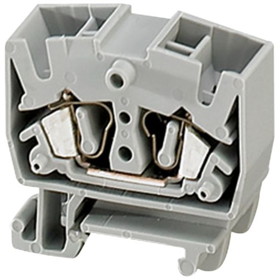 Picture of Mini Terminal block, Linergy TR, spring type, feed through, 4 points, 2.5mm², grey, for 15mm rail, set of 50