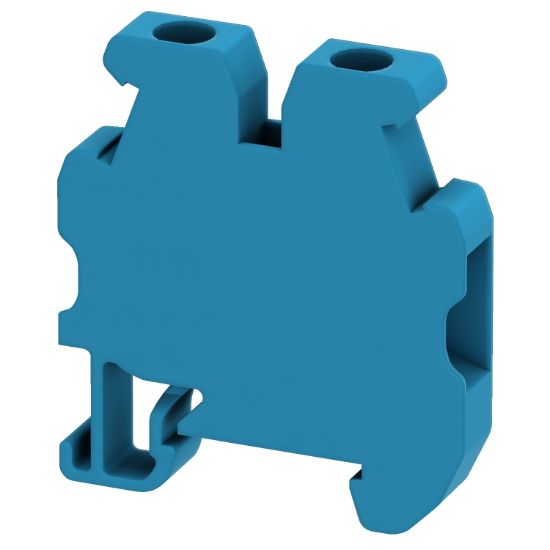Picture of Mini terminal block, Linergy TR, screw type, feed through, 2 points, 4mmÂ², for 15mm din rail, blue, set of 50