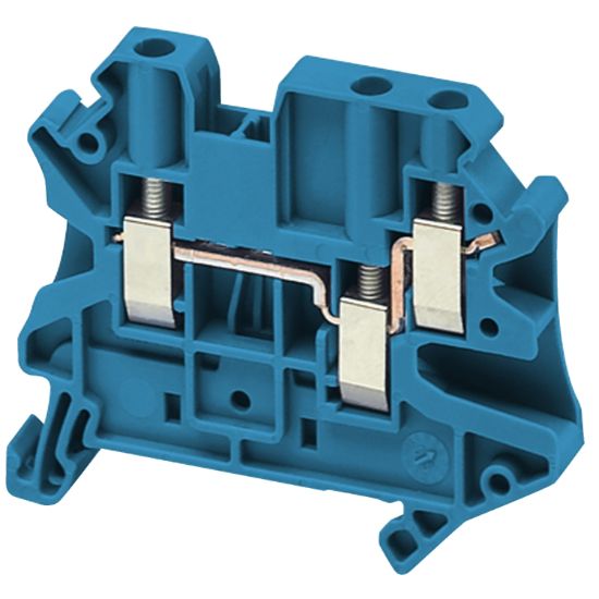 Picture of Terminal block, Linergy TR, screw type, feed through, 3 points, 4mmÂ², blue, set of 50