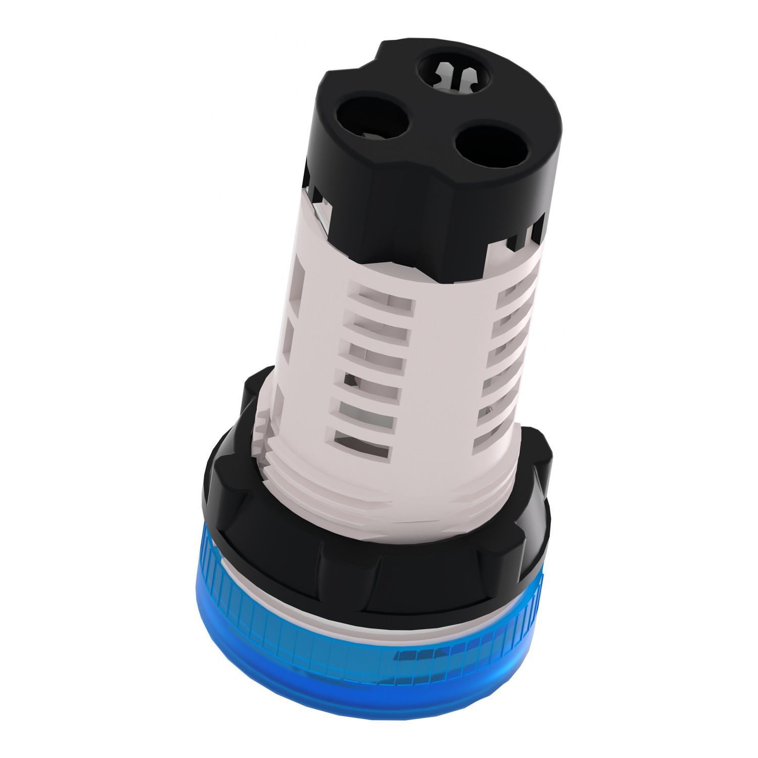 Picture of Monolithic pilot light, Harmony XB7, plastic, blue, 22mm, plain lens for BA9s bulb, lt 250V