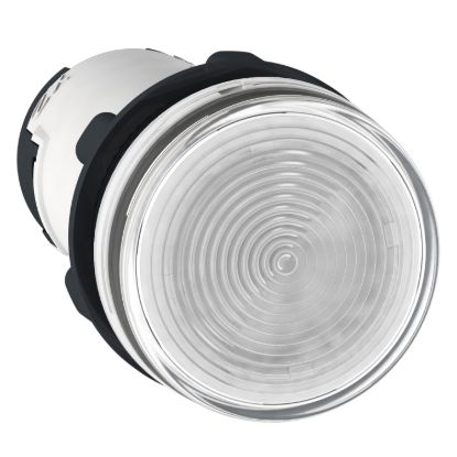 Picture of round pilot light Ø 22 - white - bulb BA 9s - 230 V - faston connectors