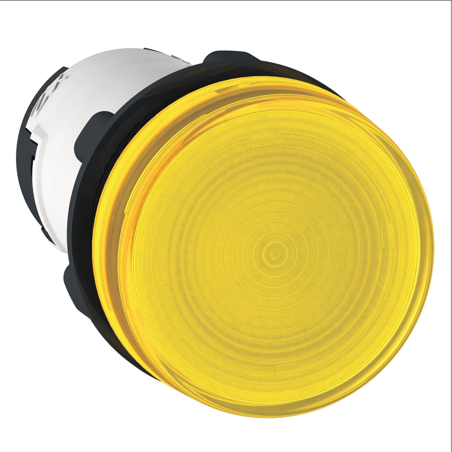 Picture of round pilot light Ø 22 - yellow - bulb BA 9s - 230 V - faston connectors