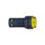 Picture of yellow illuminated pushbutton Ø 22 - spring return - 230 V - 1 NO