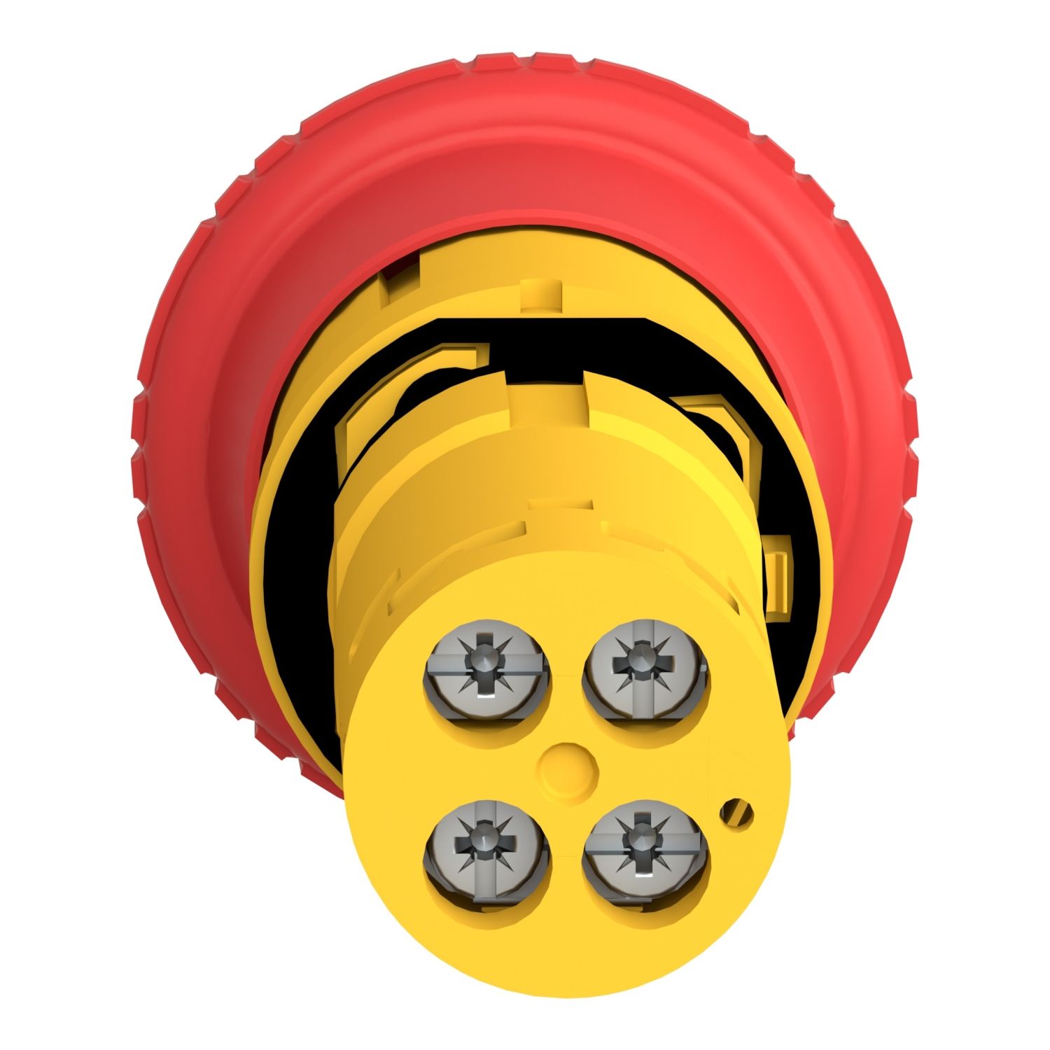 Picture of Monolithic emergency stop, Harmony XB7, plastic, red mushroom 40mm, 22mm, latching turn to release, 2NC