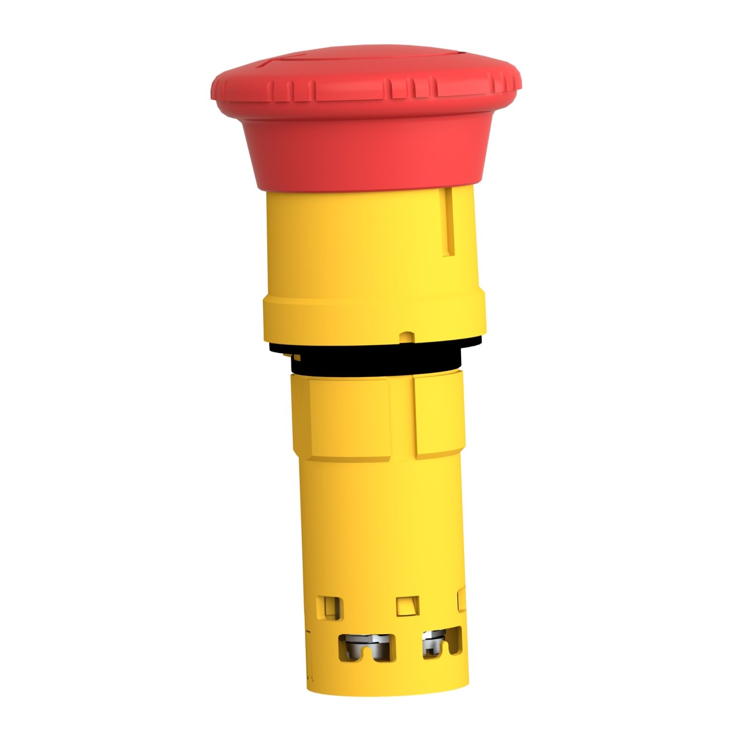 Picture of Monolithic emergency stop, Harmony XB7, plastic, red mushroom 40mm, 22mm, latching turn to release, 2NC