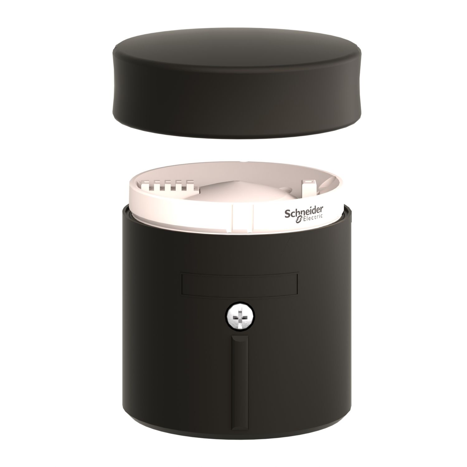 Picture of Base unit and cover for modular tower lights, Harmony XVB, plastic, black, 70mm, bottom entry, side cable entry