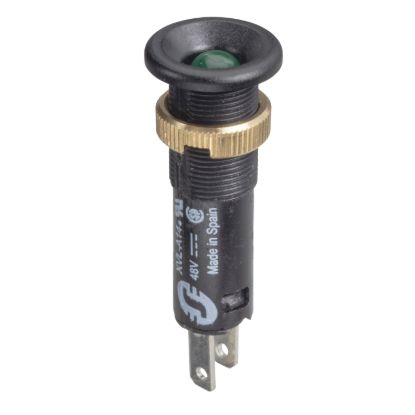 Picture of Pilot light, Harmony XVL, plastic, green, 8mm, protruding LED, faston connectors, 24V DC