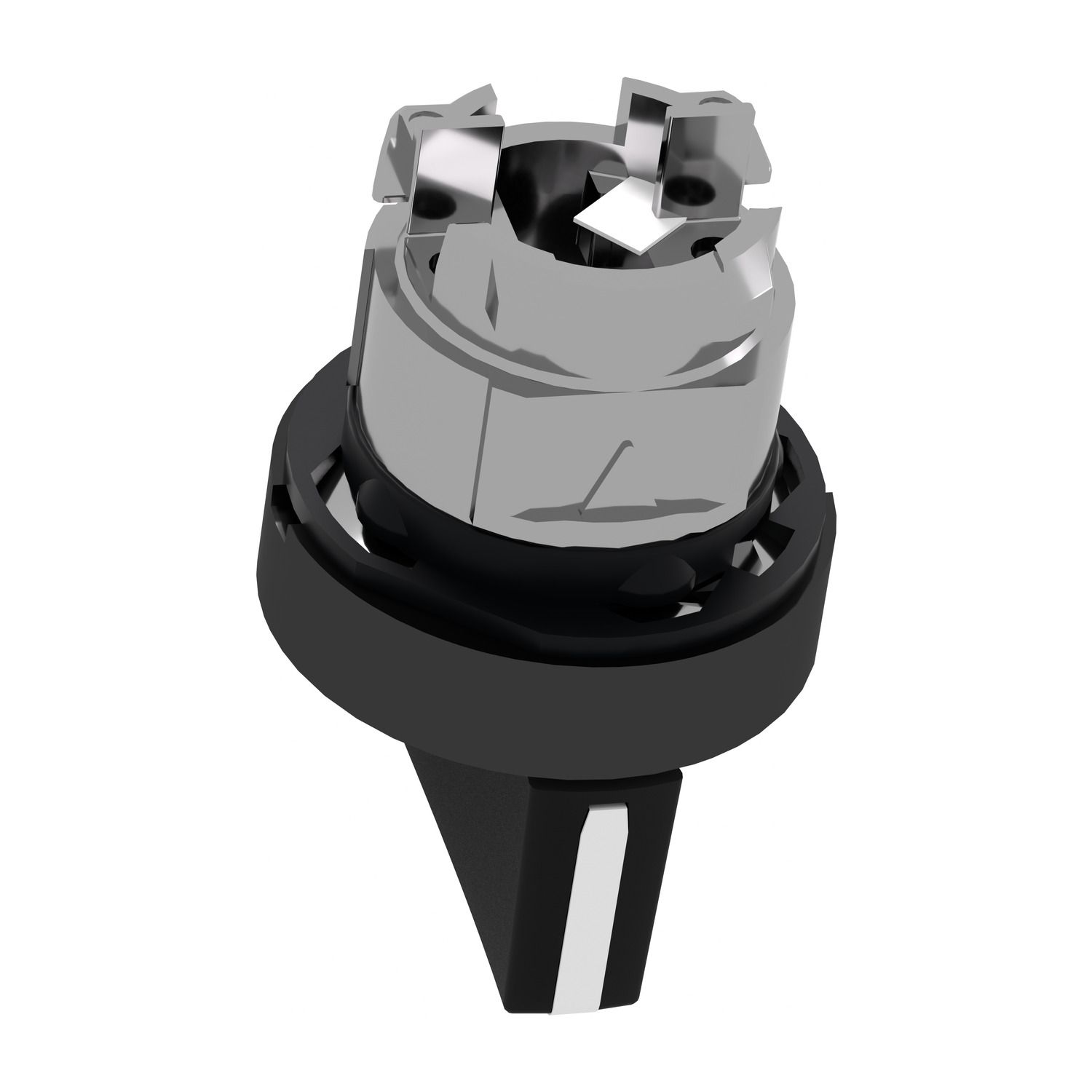 Picture of Head for selector switch, Harmony XB4, black metal, black, 22mm, 3 positions, sping return to center