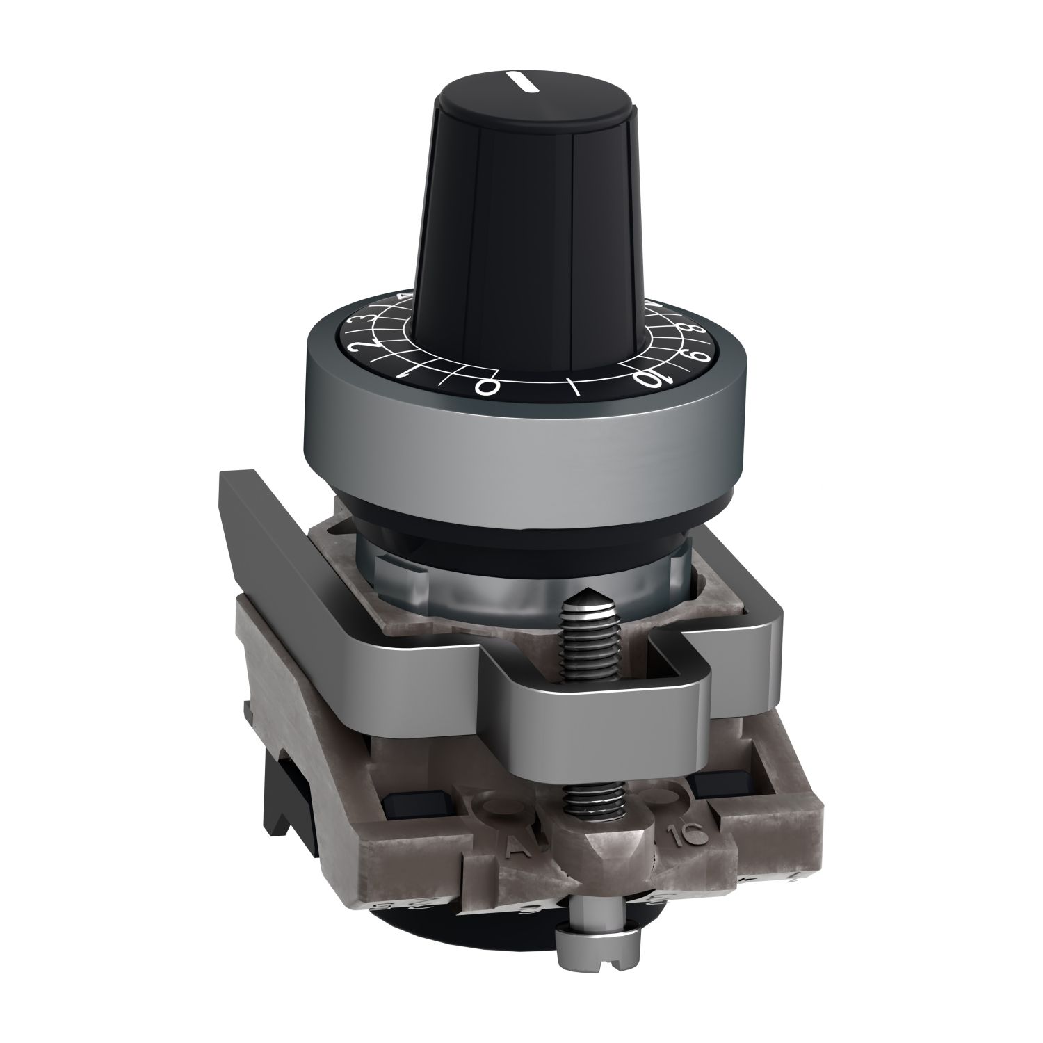 Picture of Potentiometer head, Harmony XB4, metal,black, 22mm, for use with 6.35mm shaft