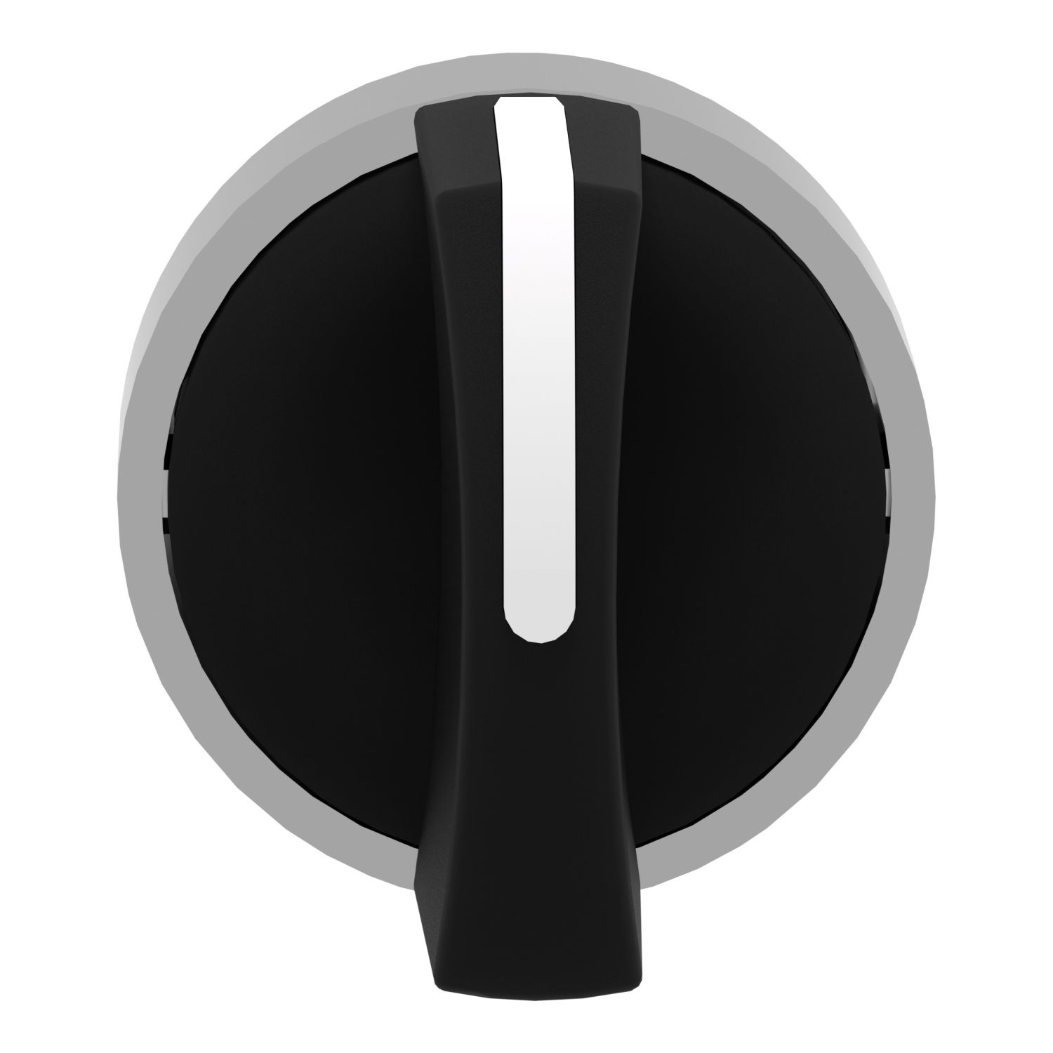 Picture of Selector switch head, Harmony XB4, metal, black, 22mm, 3 positions, spring return from left to center