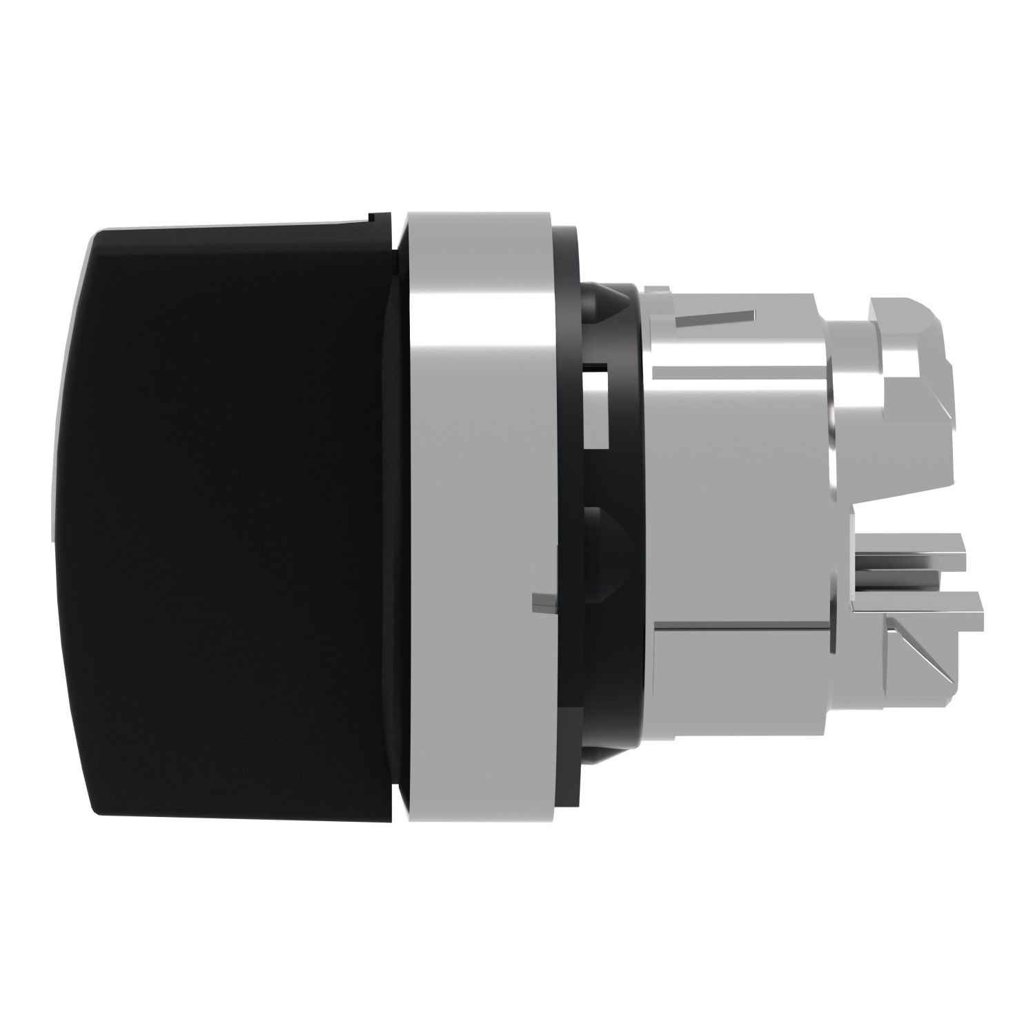 Picture of Selector switch head, Harmony XB4, metal, black, 22mm, 3 positions, spring return from left to center