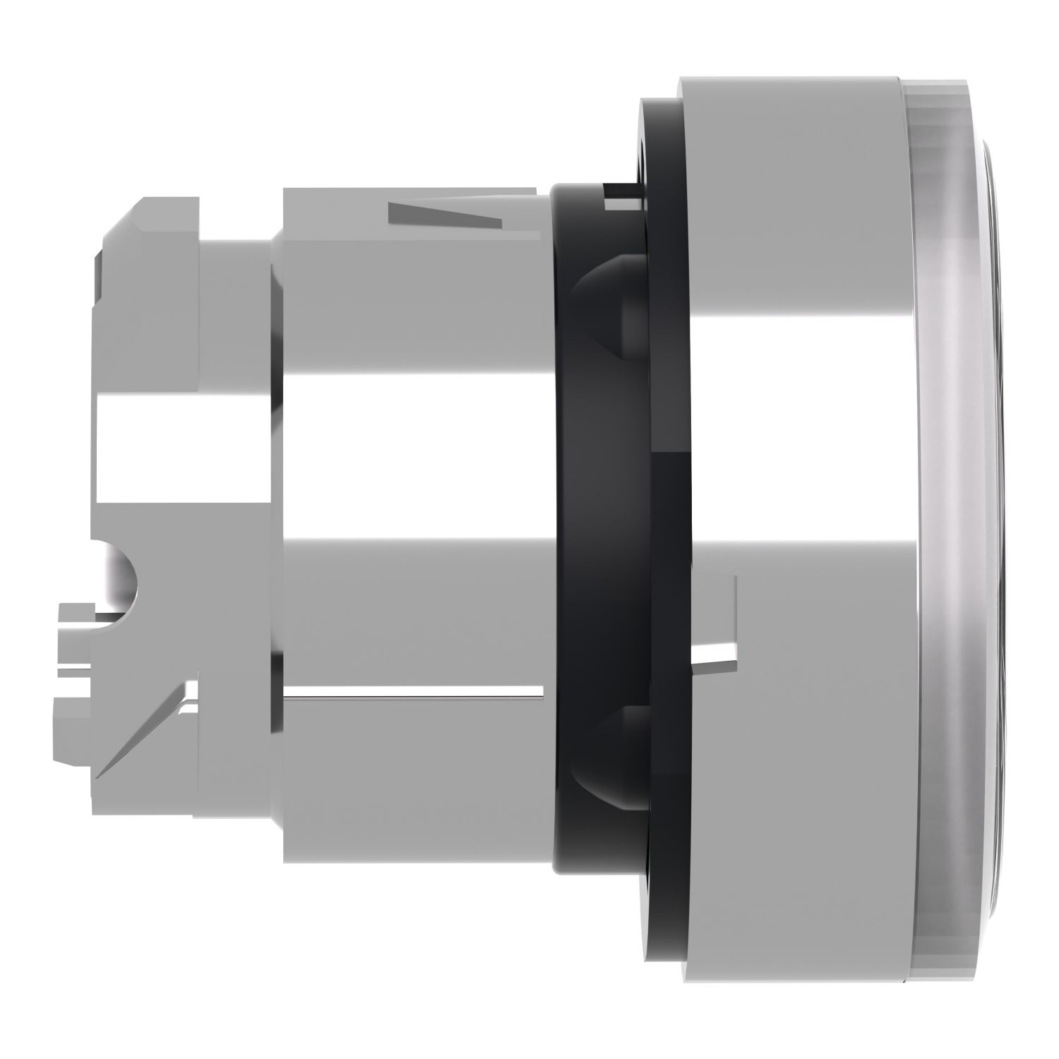 Picture of Head for illuminated push button, Harmony XB4, metal, flush, white, 22mm, spring return, plain lens for BA9s bulb
