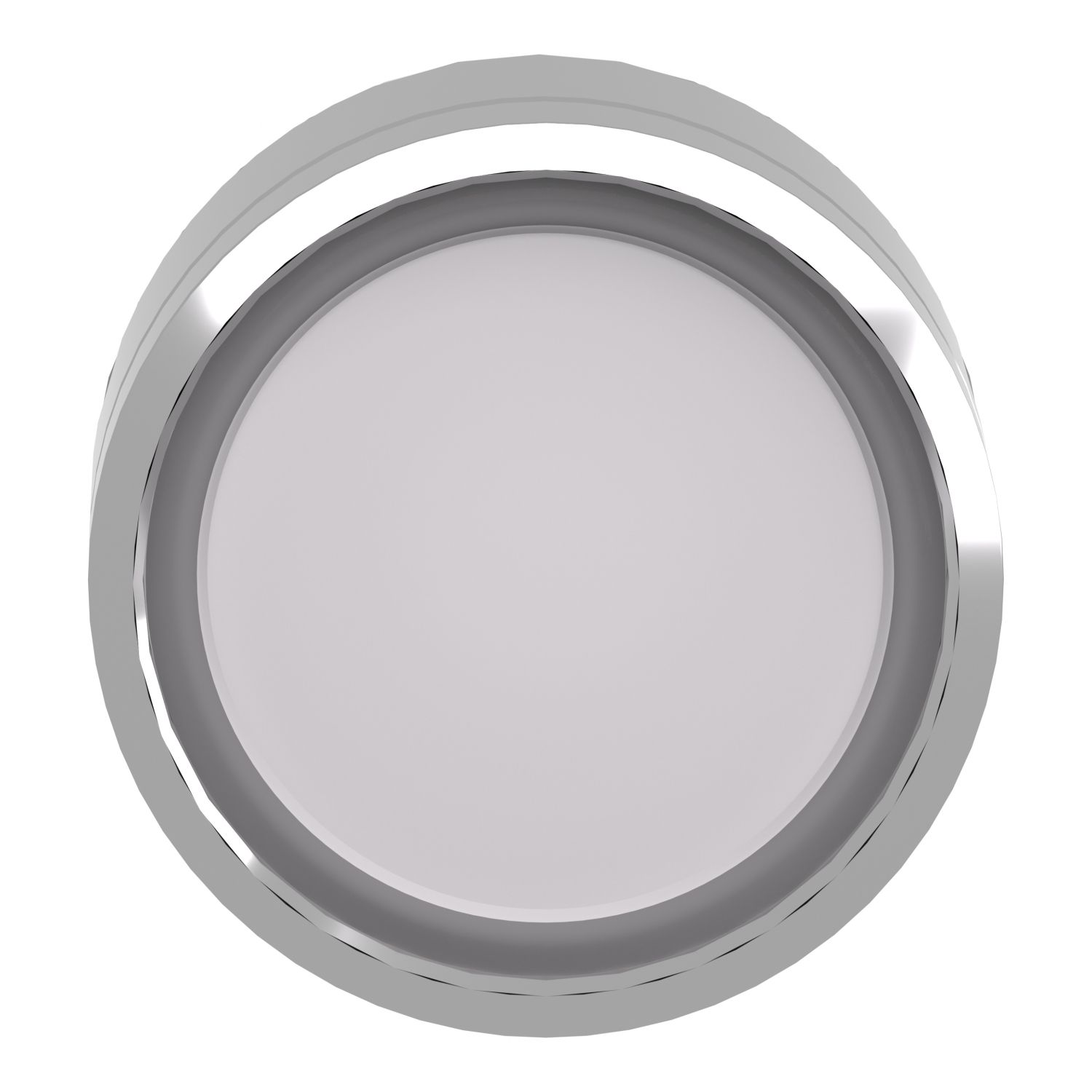 Picture of Head for illuminated push button, Harmony XB4, metal, white flush, 22mm, universal LED, spring return, plan lens