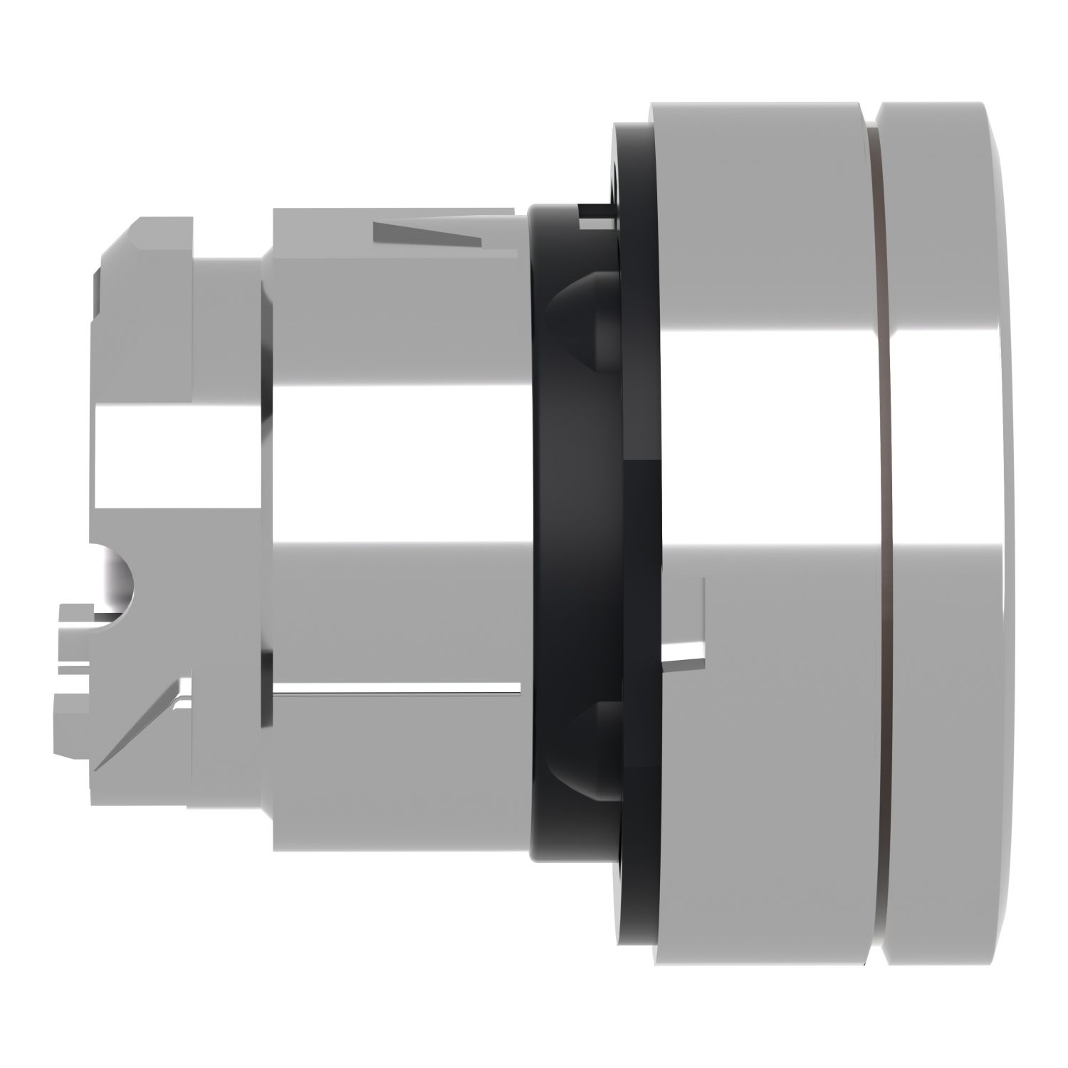 Picture of Head for illuminated push button, Harmony XB4, metal, white flush, 22mm, universal LED, spring return, plan lens