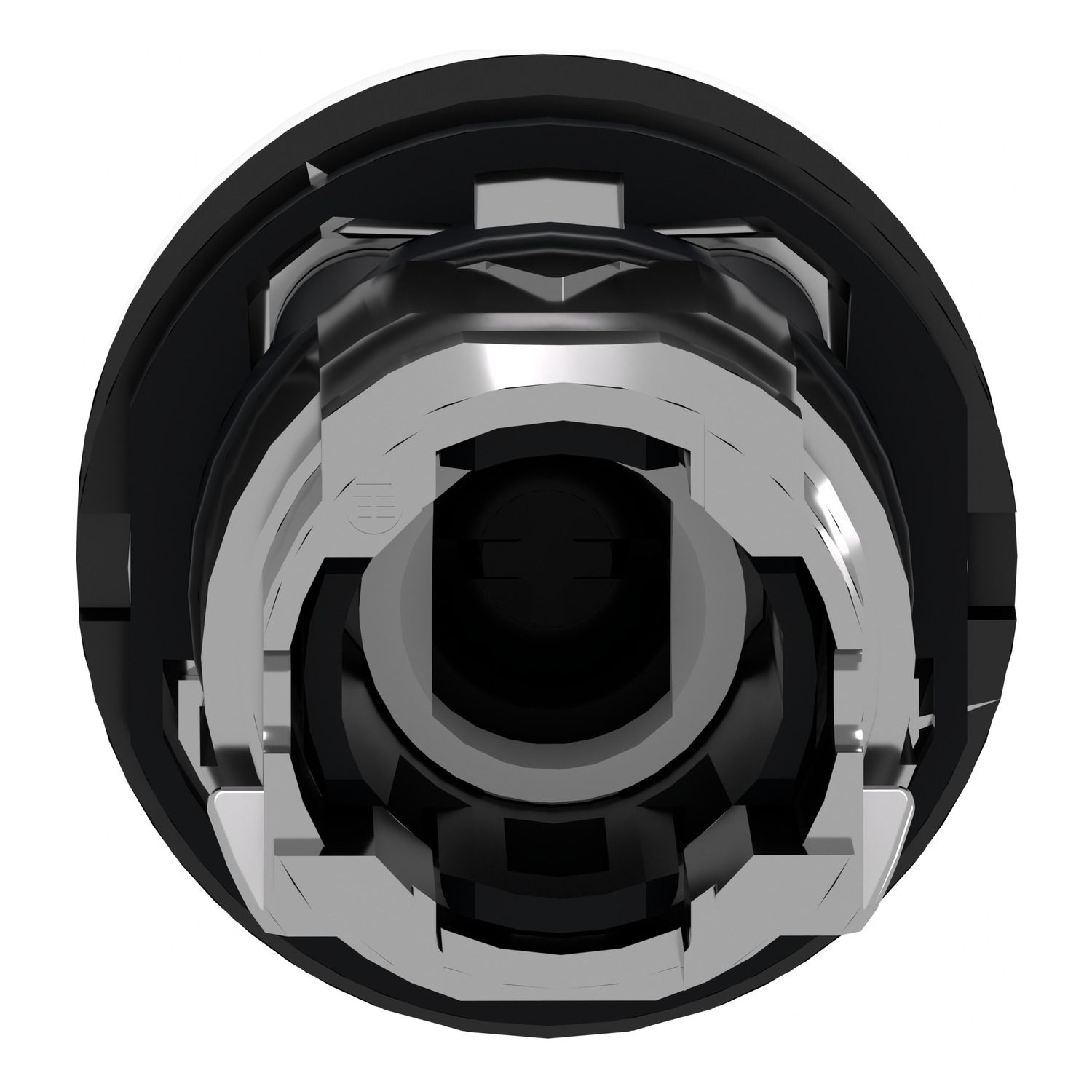 Picture of Head for illuminated push button, Harmony XB4, white flush, 22mm, universal LED, spring return, plain, unmarked