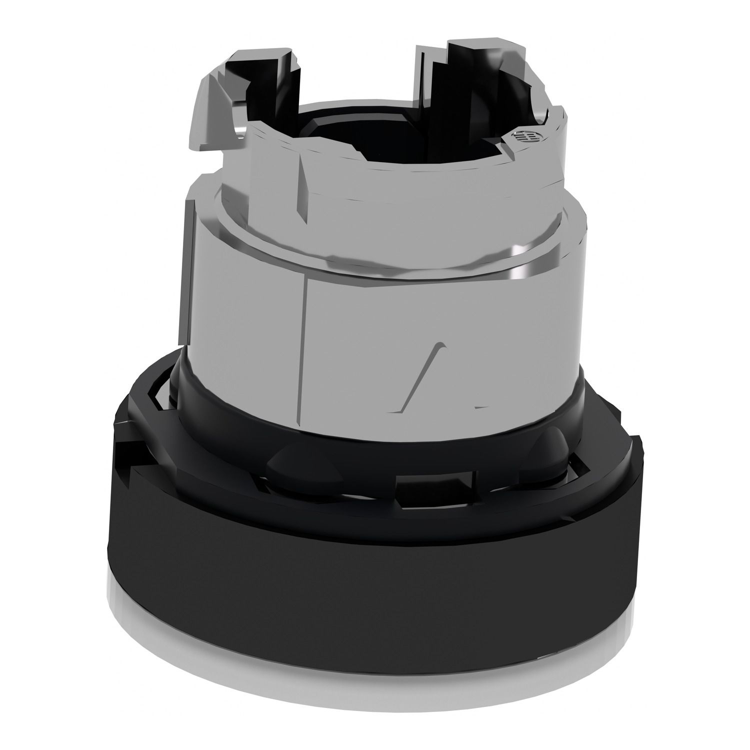 Picture of Head for illuminated push button, Harmony XB4, white flush, 22mm, universal LED, spring return, plain, unmarked