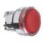 Picture of Head for illuminated push button, Harmony XB4, metal, flush, red, 22mm, spring return, plain lens for BA9s bulb