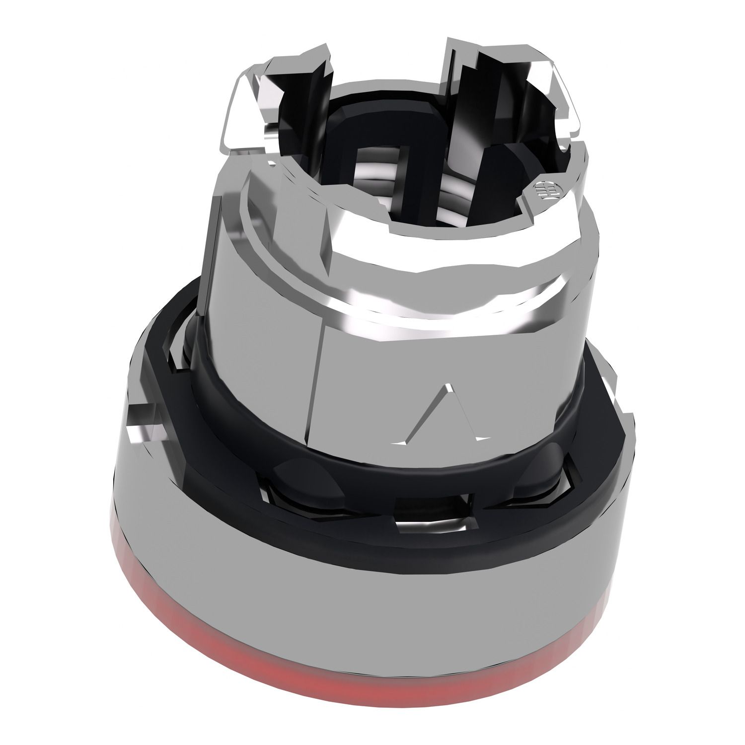 Picture of Head for illuminated push button, Harmony XB4, metal, flush, red, 22mm, spring return, plain lens for BA9s bulb