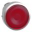 Picture of Head for illuminated push button, Harmony XB4, metal, red flush, 22mm, universal LED, spring return, plan lens, unmarked
