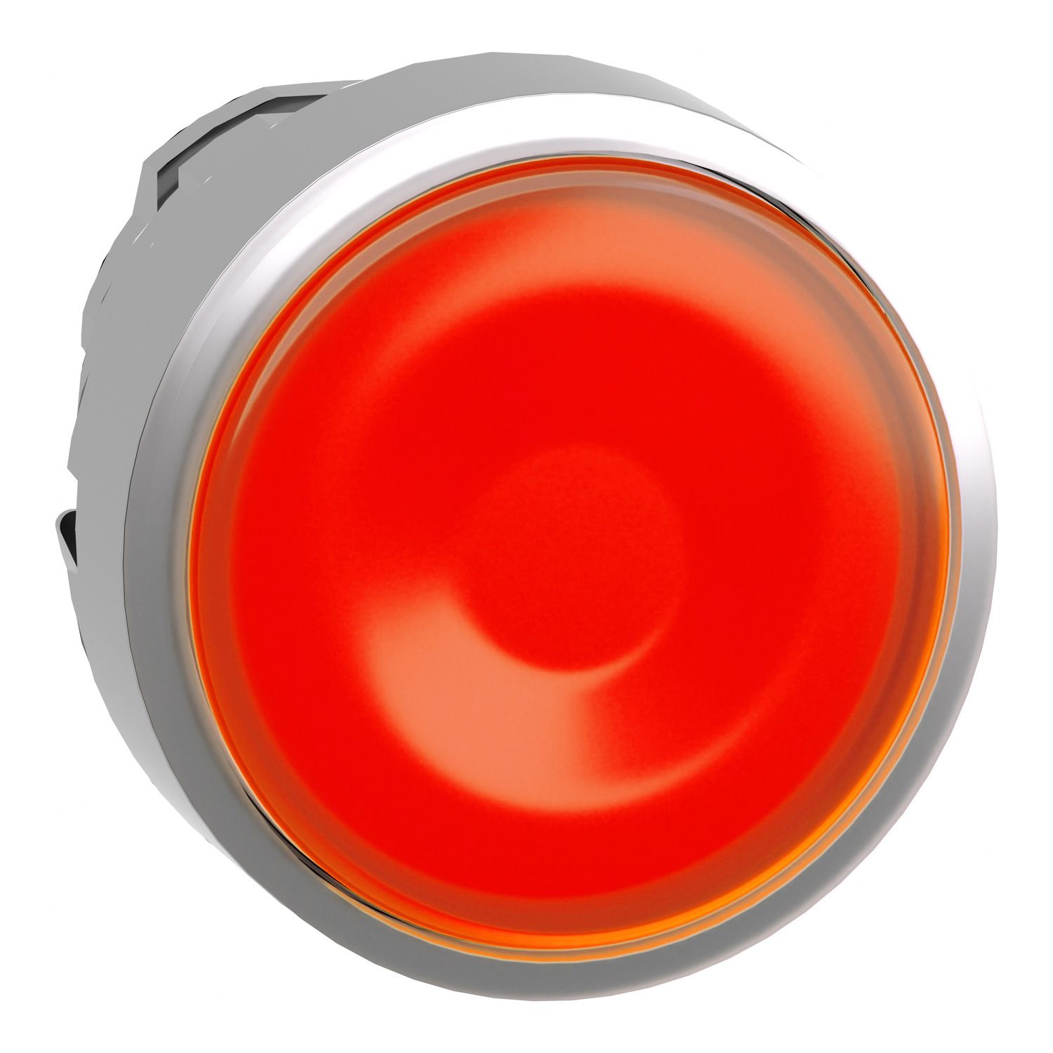 Picture of Head for illuminated push button, Harmony XB4, metal, orange flush, 22mm, universal LED, spring return, plan lens