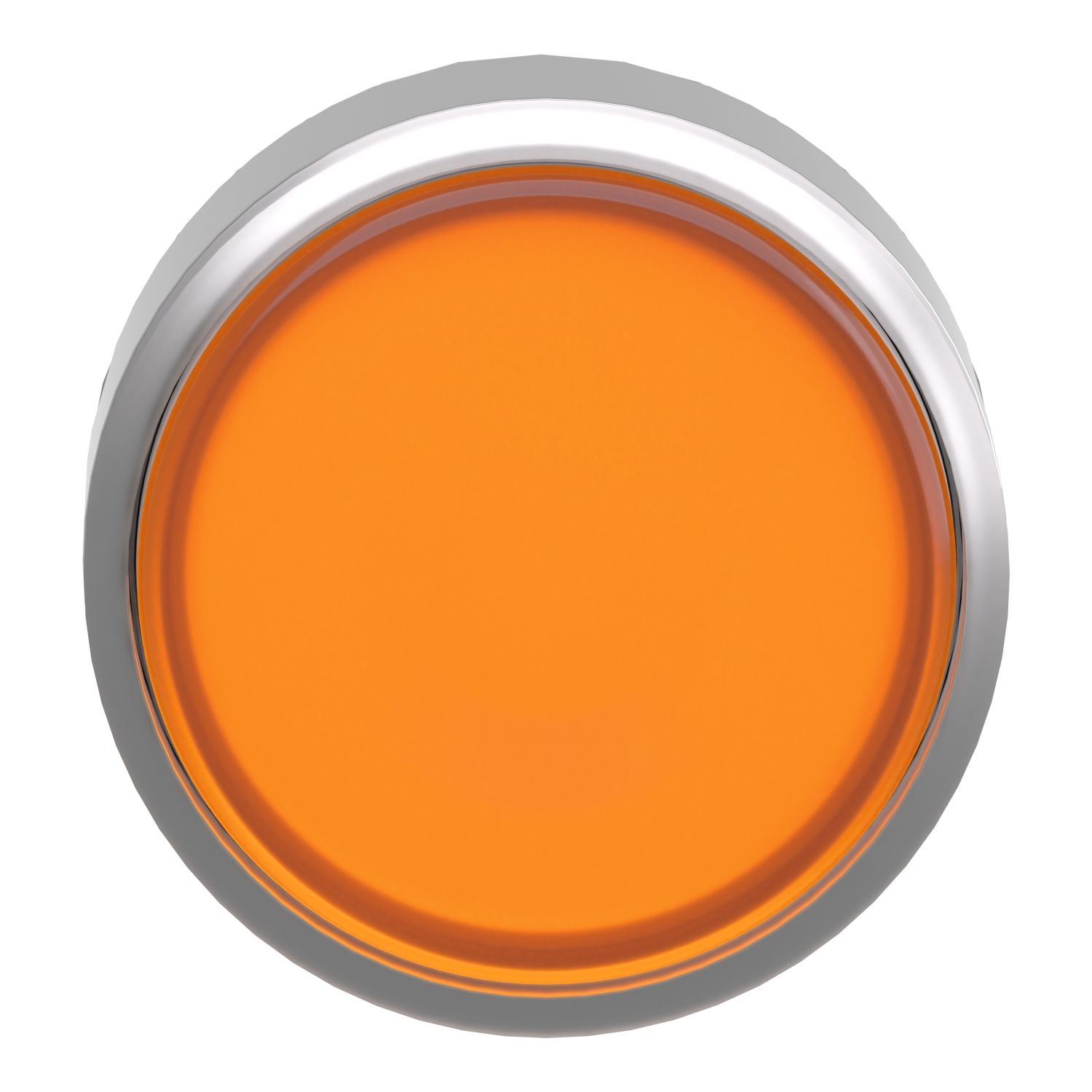 Picture of Head for illuminated push button, Harmony XB4, metal, orange flush, 22mm, universal LED, spring return, plan lens