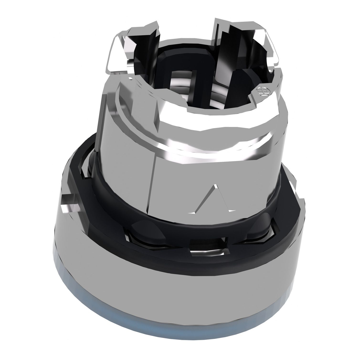 Picture of Head for illuminated push button, Harmony XB4, metal, flush, blue, 22mm, spring return, plain lens for BA9s bulb