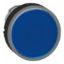 Picture of Head for illuminated push button, Harmony XB4, blue flush, 22mm, universal LED, spring return, plain, unmarked