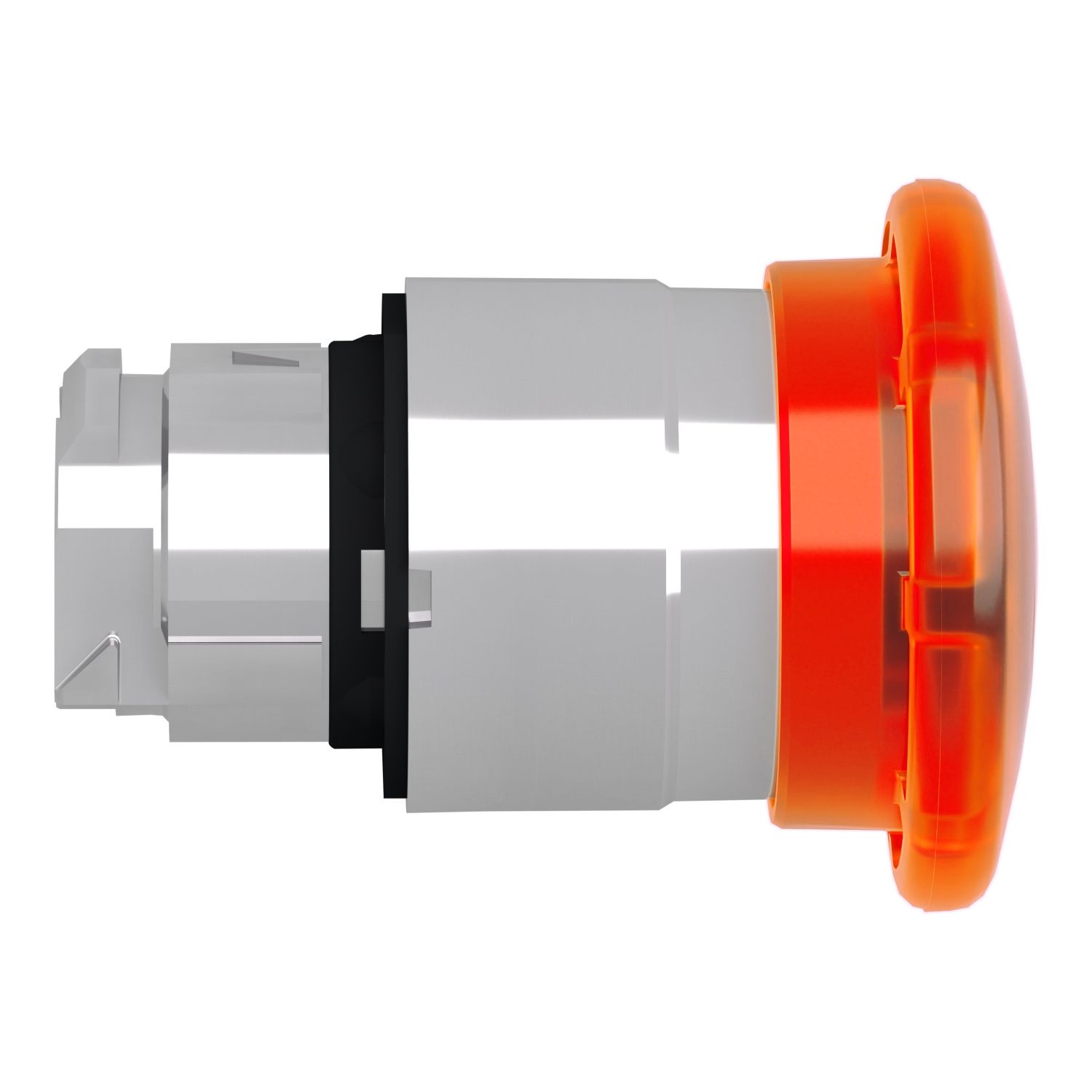 Picture of Head for illuminated push button, Harmony XB4, metal, orange mushroom 40mm, 22mm, universal LED, spring return, unmarked
