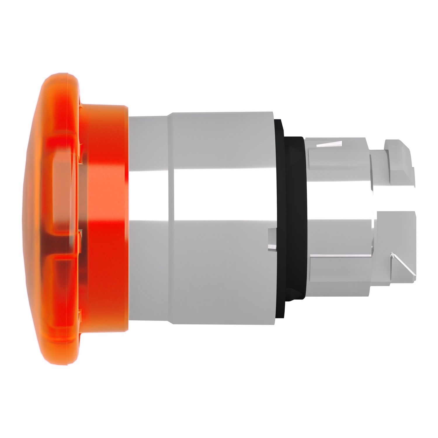 Picture of Head for illuminated push button, Harmony XB4, metal, orange mushroom 40mm, 22mm, universal LED, spring return, unmarked