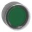 Picture of Head for illuminated push button, Harmony XB4, metal, green flush, 22mm, universal LED, spring return, clear boot