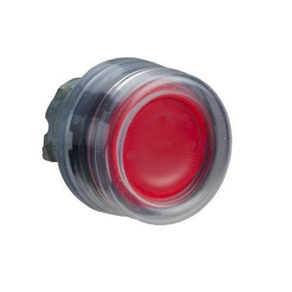 Picture of Head for illuminated push button, Harmony XB4, red flush pushbutton Ø22 mm spring return integral LED