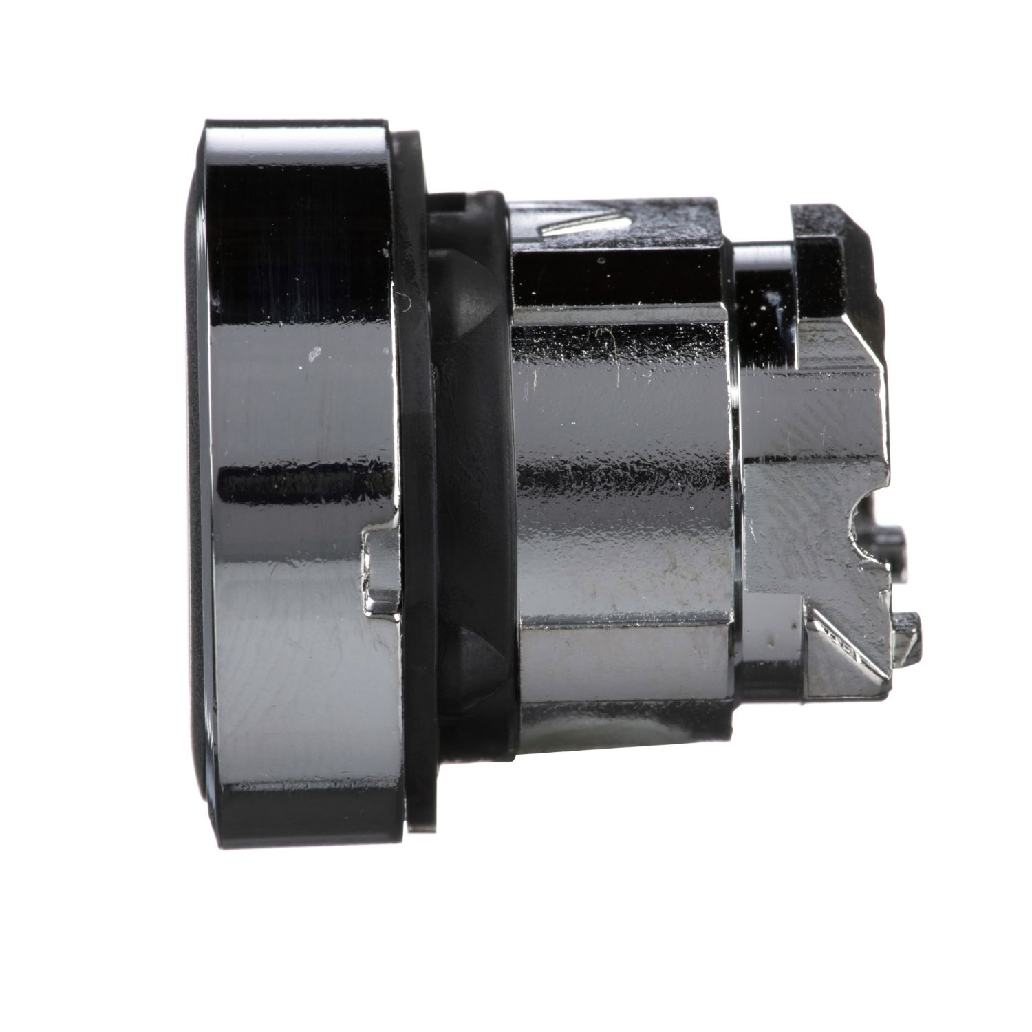 Picture of Push button head, Harmony XB4, metal, flush, black, 22mm, spring return, unmarked