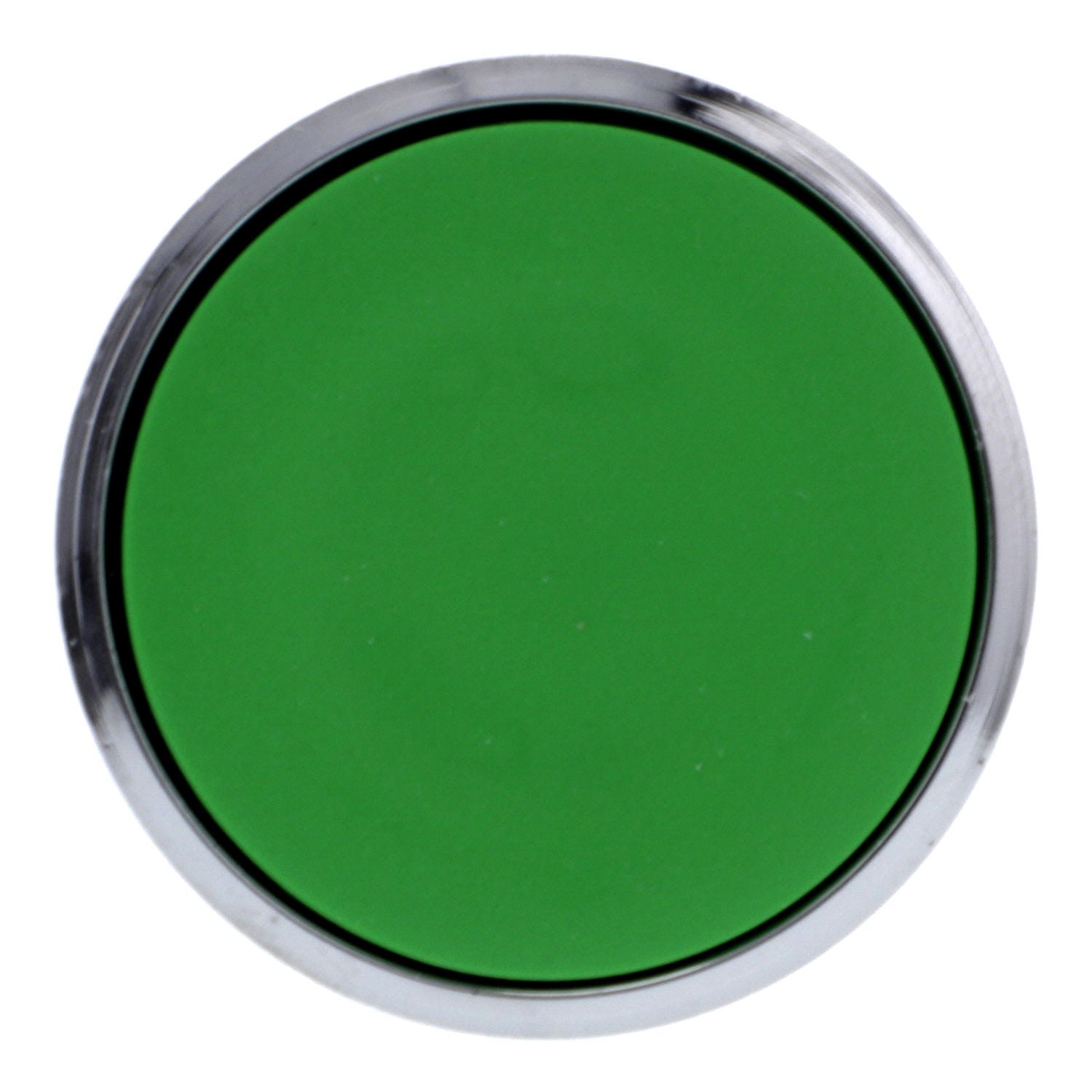 Picture of Push button head, Harmony XB4, metal, flush, green, 22mm, spring return, unmarked
