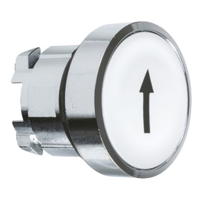 Picture of Push button head, Harmony XB4, metal, flush, white, 22mm, spring return, marked UP ARROW