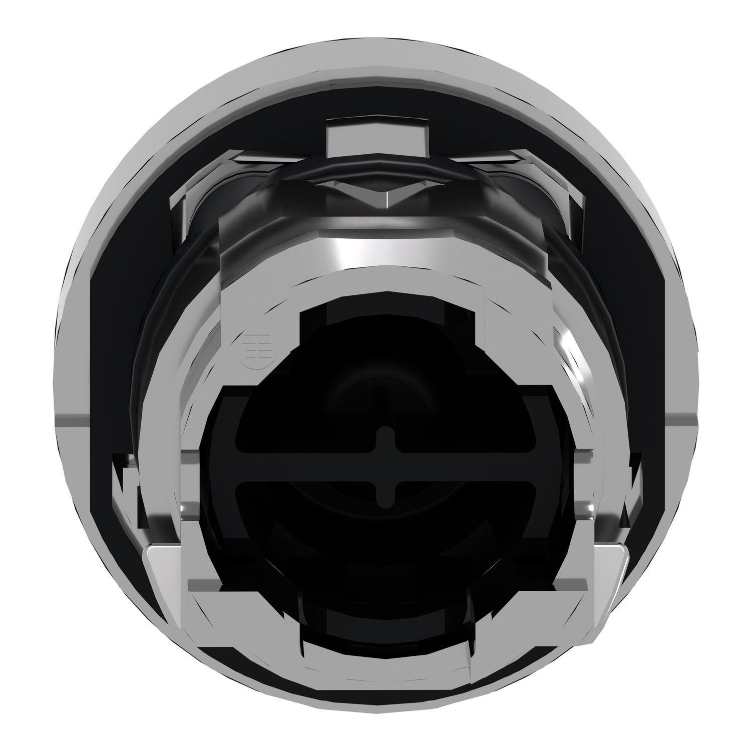 Picture of Push button head, Harmony XB4, metal, flush, white, 22mm, spring return, marked UP ARROW