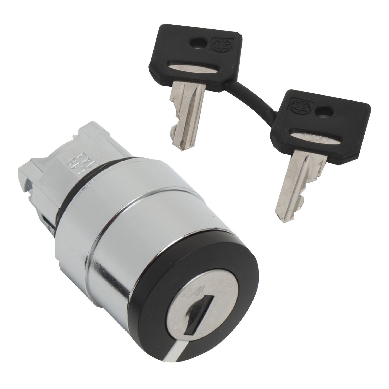 Picture of Head for key selector switch, Harmony XB4, metal, black, 22mm, key 3131A, 2 positions, stay put
