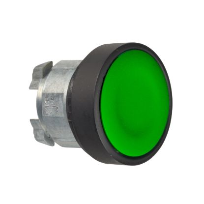Picture of Head for non illuminated push button, Harmony XB4, green flush push button 22mm, spring return, unmarked