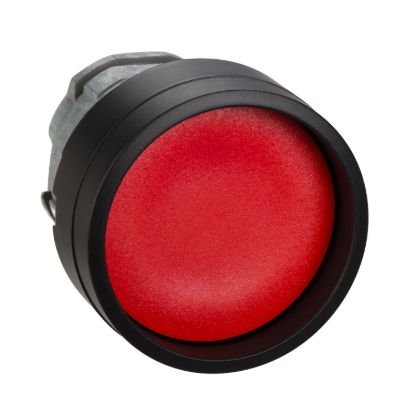 Picture of red recessed pushbutton head Ø22 spring return unmarked