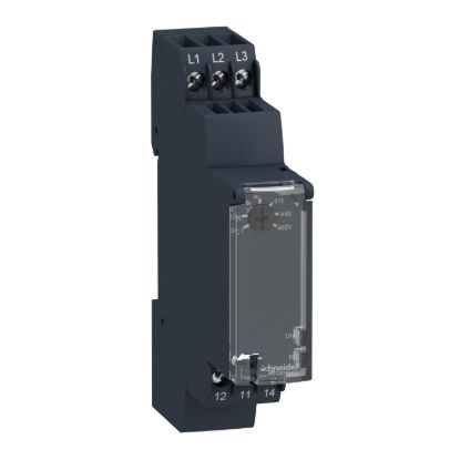Picture of Modular multifunction 3-phase supply Control Relay, Harmony Control Relays, 5 A, 1 CO, 208...480 V AC