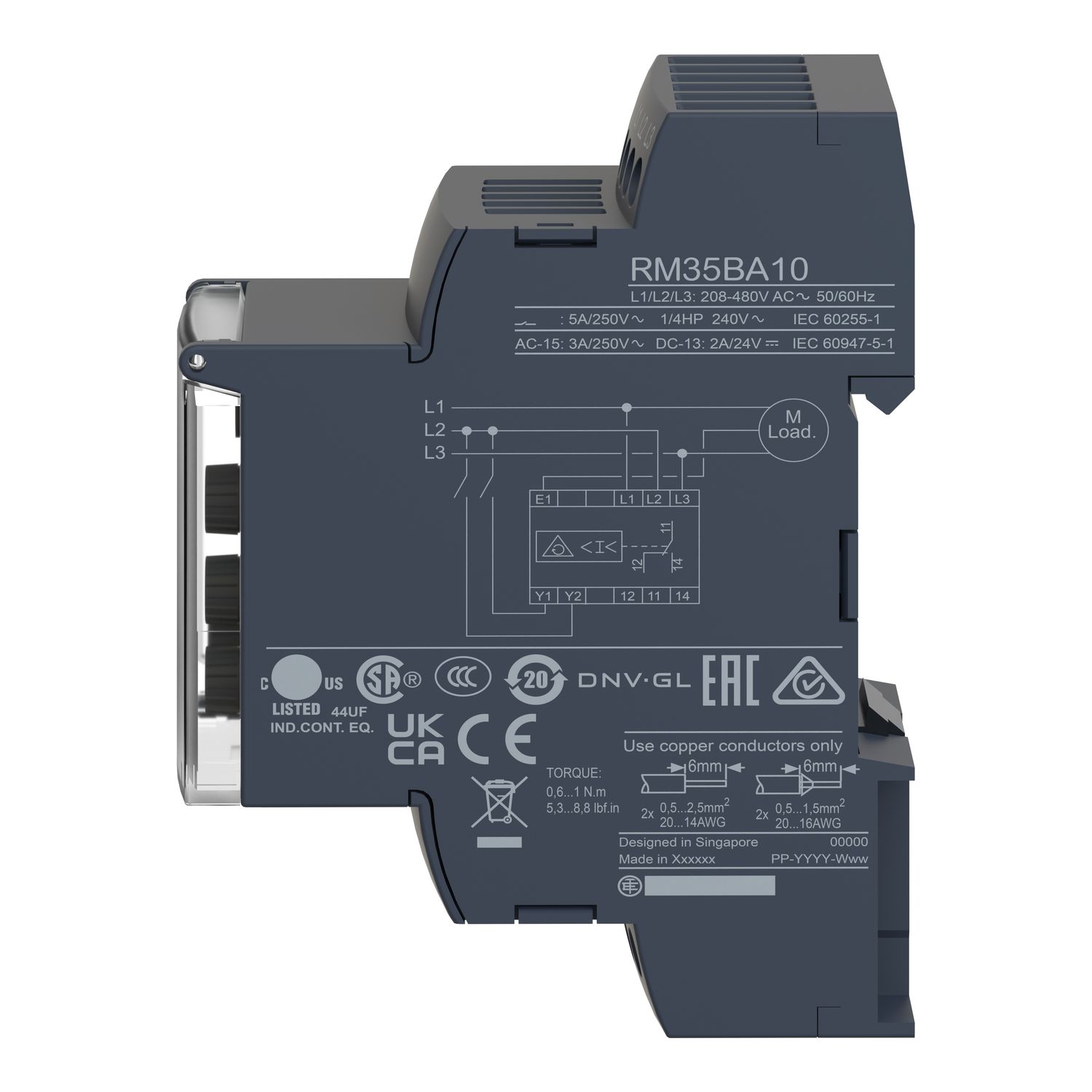 Picture of Modular 3 phase and 1 phase pump Control Relay, Harmony Control Relays, 5A, 1CO, 208...480V AC