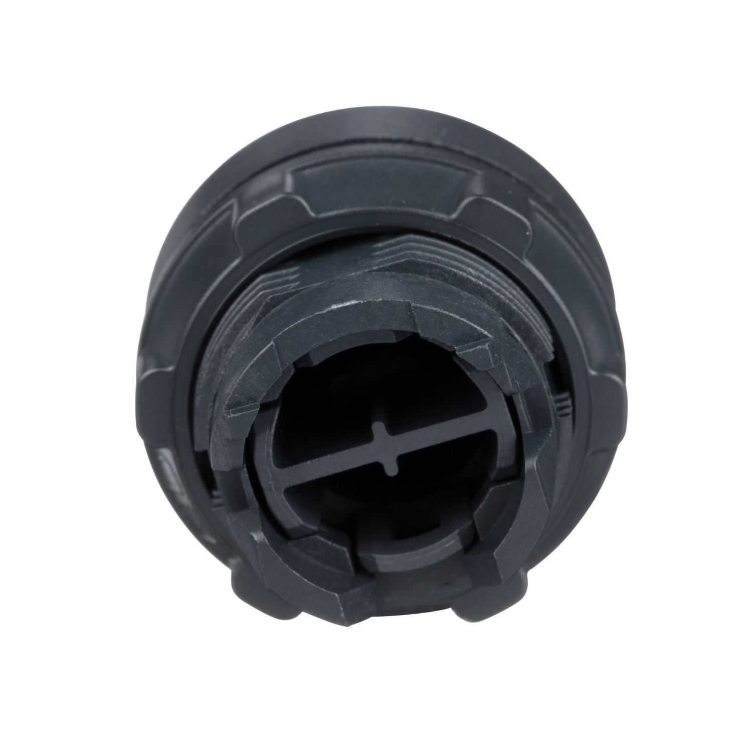 Picture of Push button head, Harmony XB5, plastic, flush, black, 22mm, spring return, unmarked