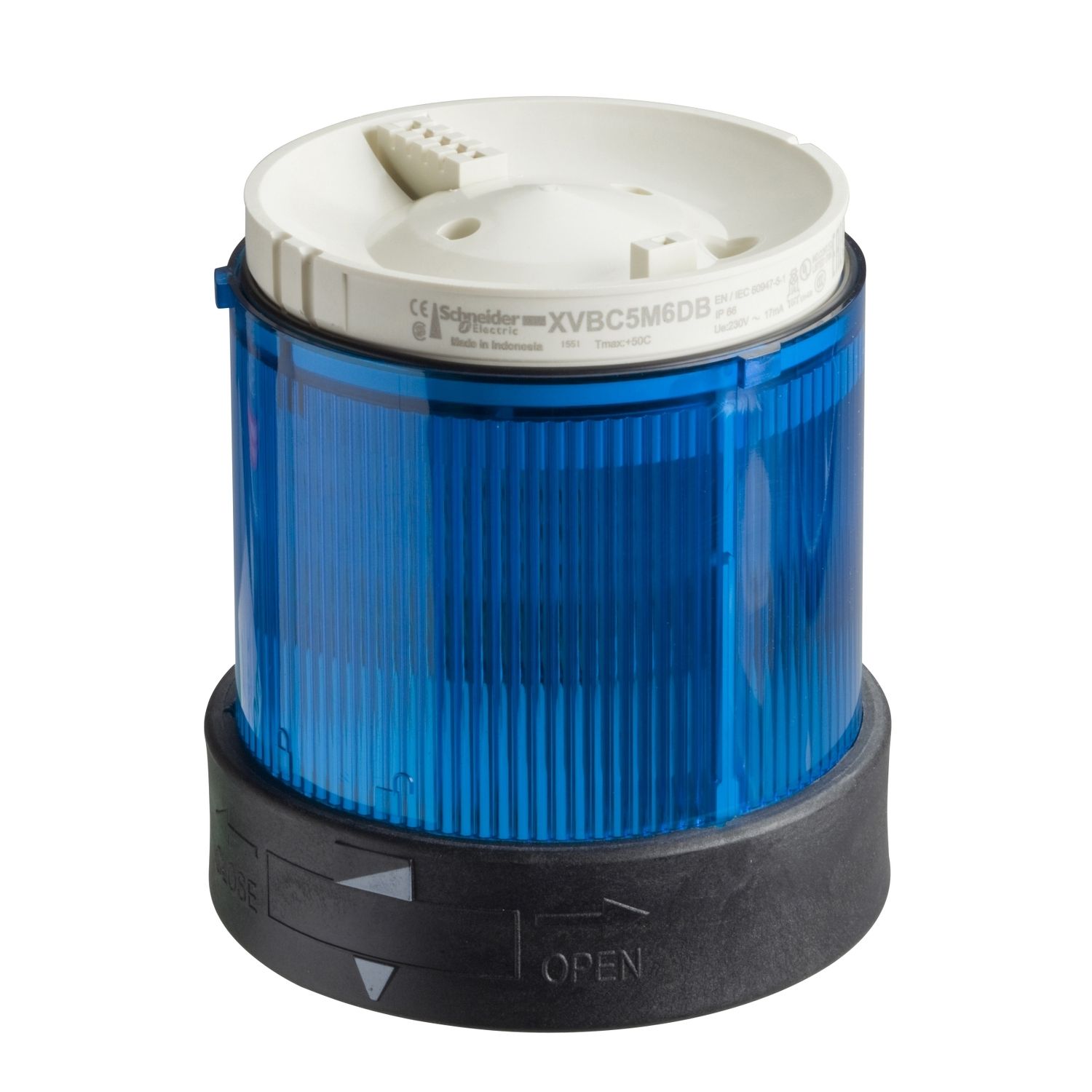 Picture of Indicator bank, Harmony XVB, illuminated unit, plastic, blue, 70mm, flashing, integral LED, 24V AC/DC