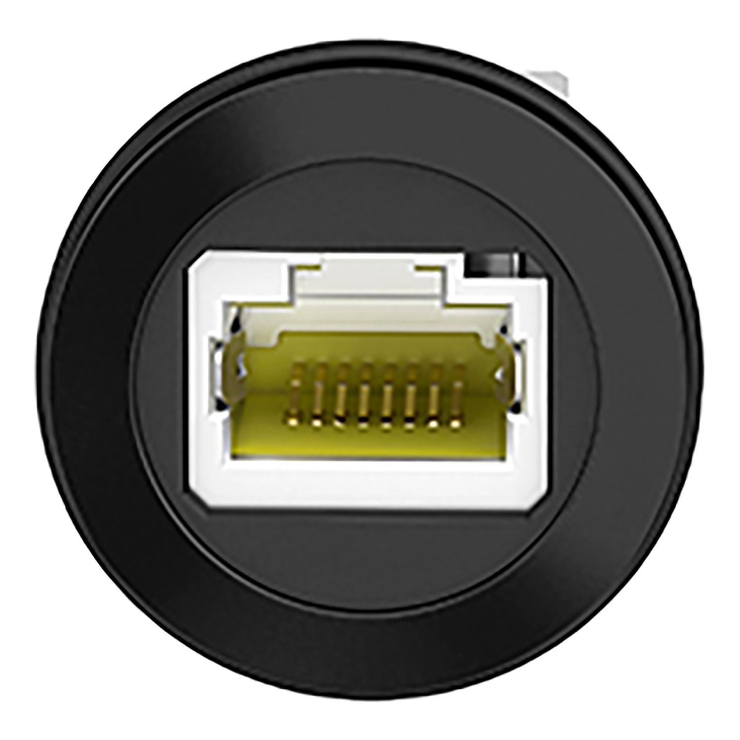 Picture of Panel mounted RJ45 port, Harmony XB5, plastic, 22mm, for ethernet interface, RJ45 jack