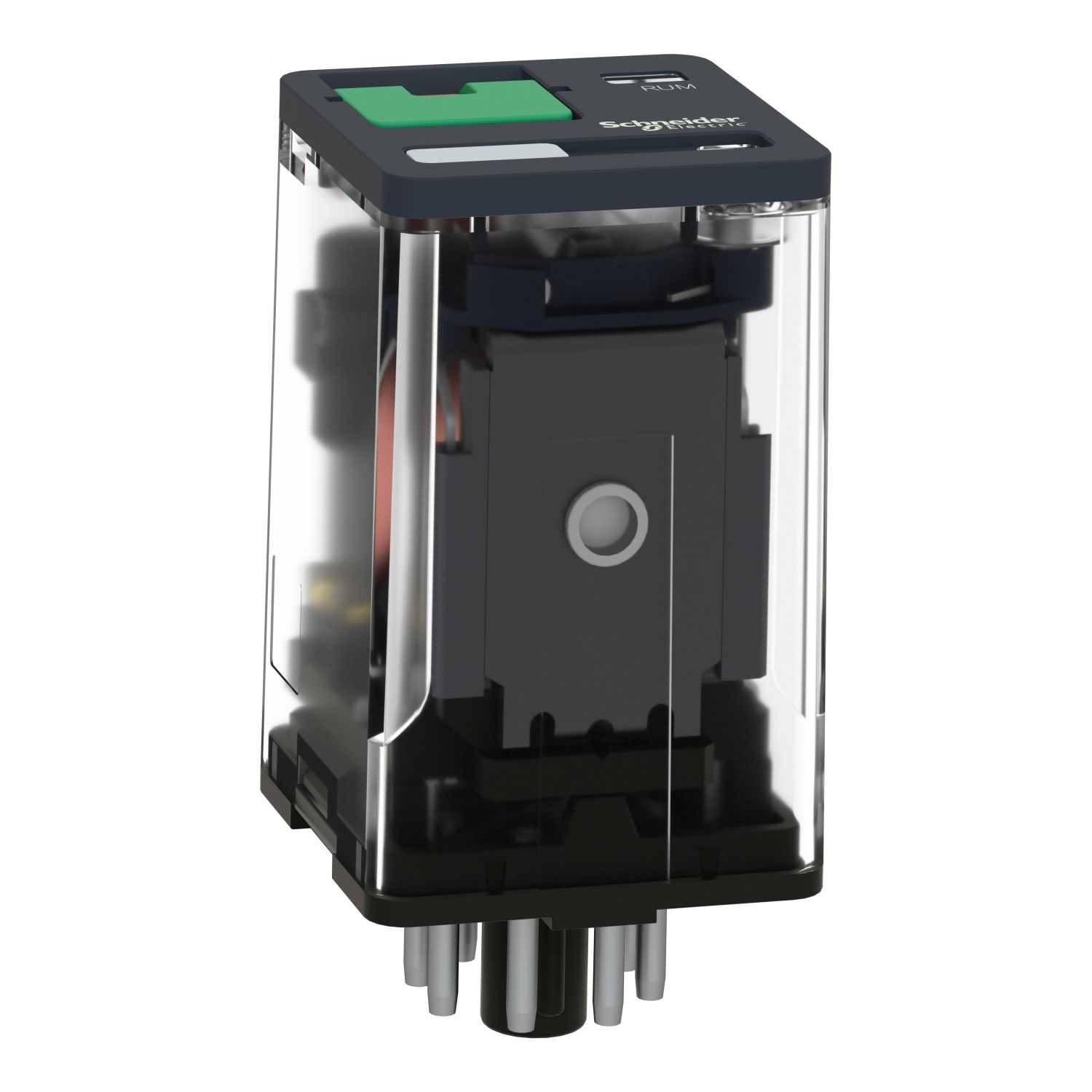 Picture of Universal plug in relay, Harmony Electromechanical Relays, 10A, 2CO, with LED, lockable test button, 230V AC