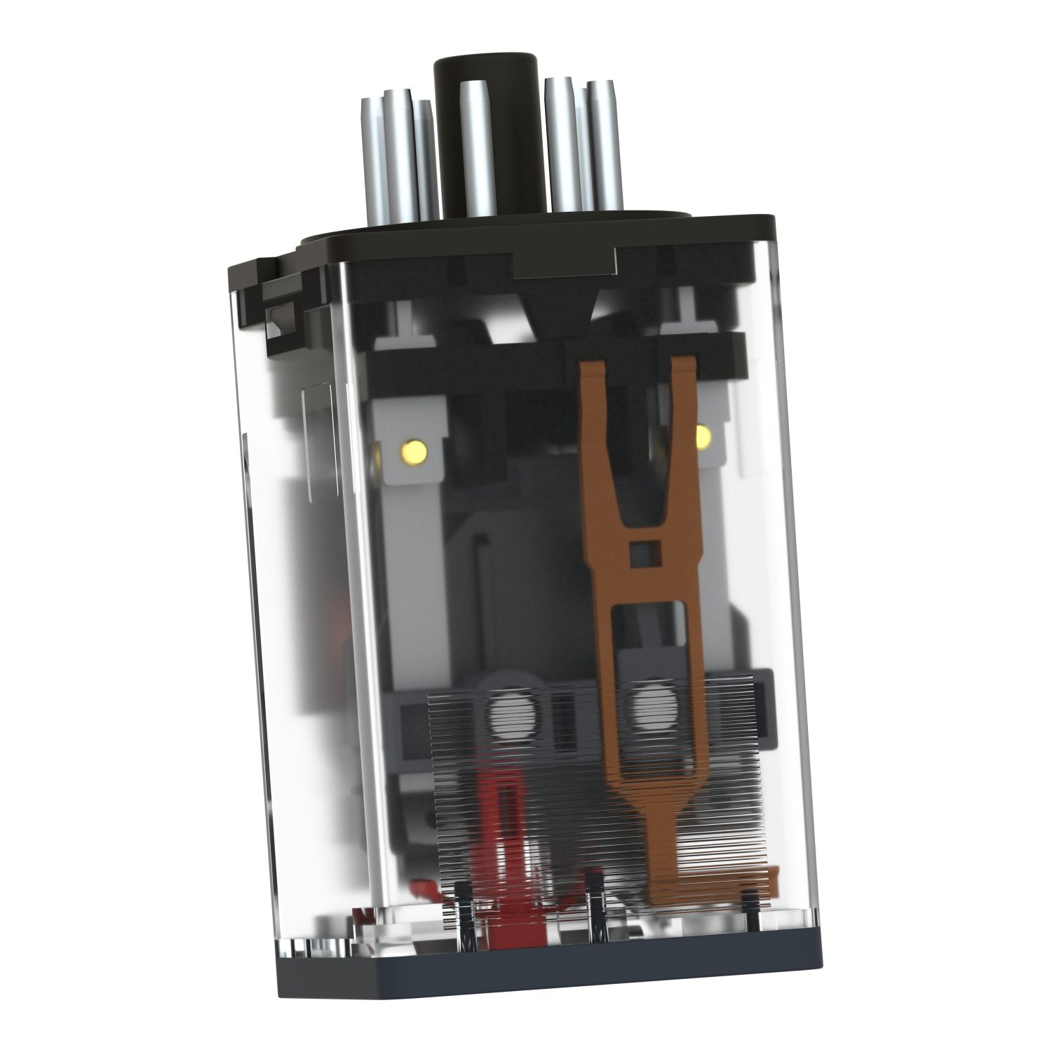 Picture of Universal plug in relay, Harmony Electromechanical Relays, 10A, 2CO, with LED, lockable test button, 230V AC
