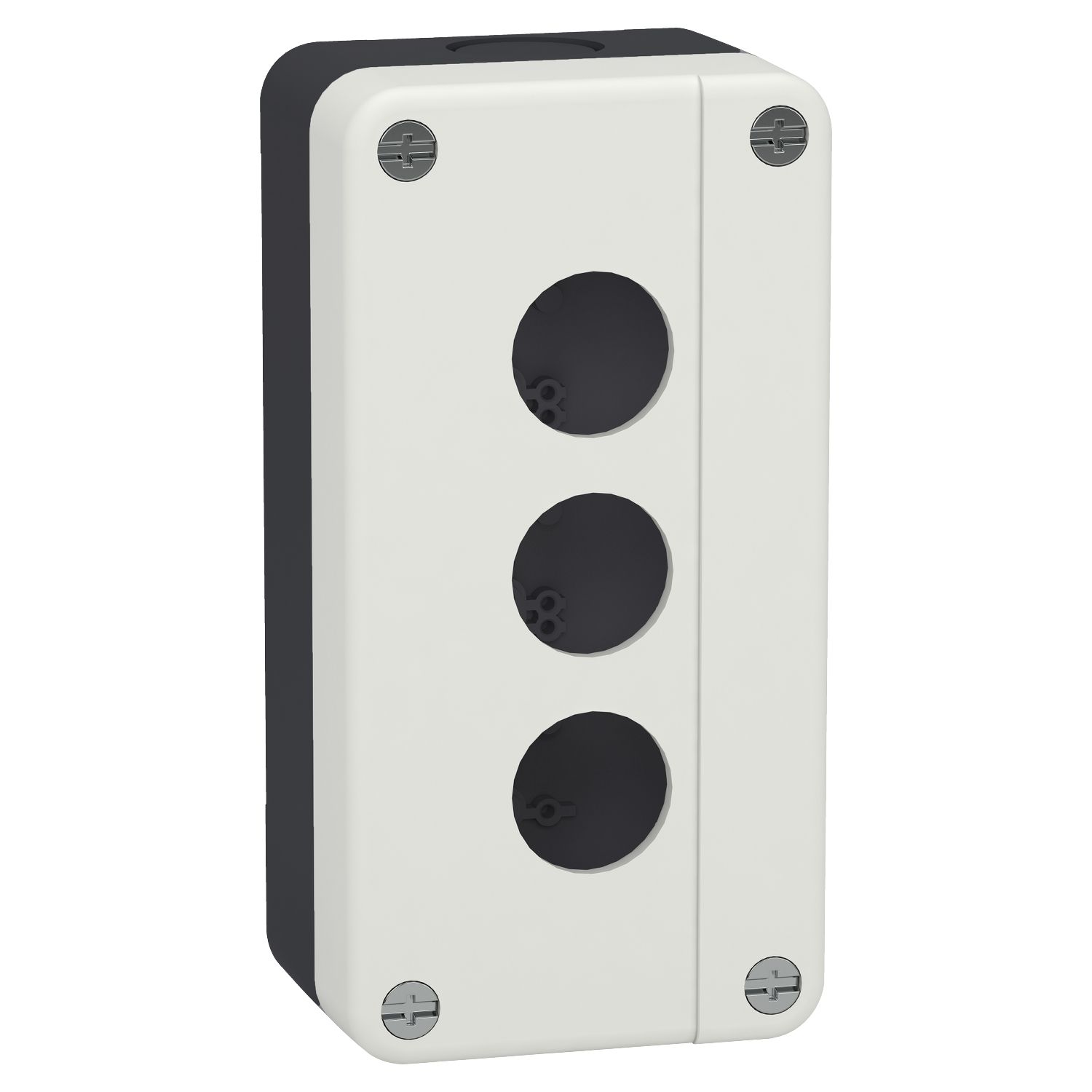 Picture of Empty enclosure, Easy Harmony XALB, plastic, grey lid, 3 cut outs, 22mm, IP65